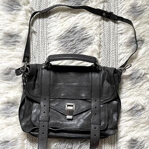 Proenza Schouler Medium Gray Leather PS1 Satchel